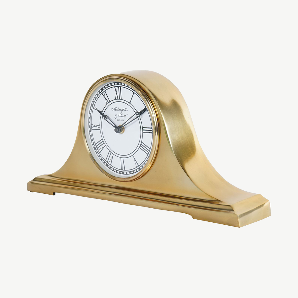 Retro Carriage Mantel Clock in Brass Finish