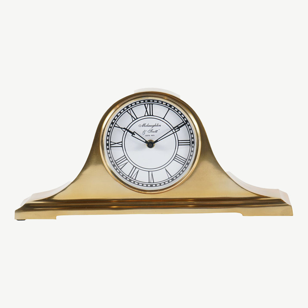 Retro Carriage Mantel Clock in Brass Finish