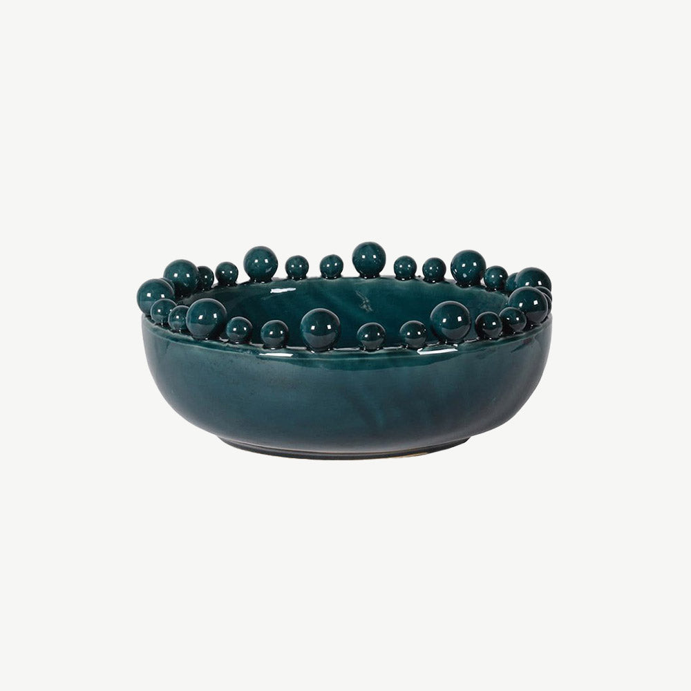 Teal Ceramic Bobble Bowl